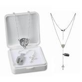 Chapelet Argent avec Perles Argent 2 mm et fermoir Chapelet Souvenirs de Lourdes